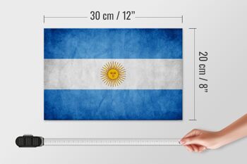 Drapeau panneau en bois 30x20cm drapeau Argentine 4