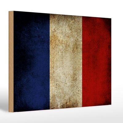 Wooden sign flag 30x20cm France flag