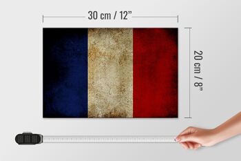 Drapeau panneau en bois 30x20cm drapeau France 4