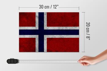 Drapeau en bois 30x20cm, drapeau de la norvège, décoration murale 4