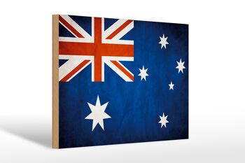 Drapeau panneau en bois 30x20cm drapeau Australie 1