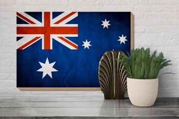 Drapeau panneau en bois 30x20cm drapeau Australie 3