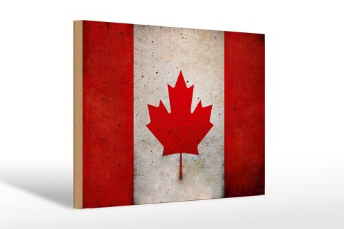 Holzschild Flagge 30x20cm Kanada Fahne Wanddeko