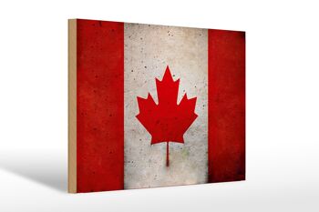 Drapeau en bois 30x20cm, drapeau du Canada, décoration murale 1