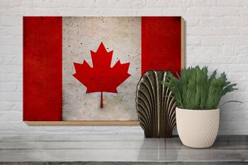 Drapeau en bois 30x20cm, drapeau du Canada, décoration murale 3