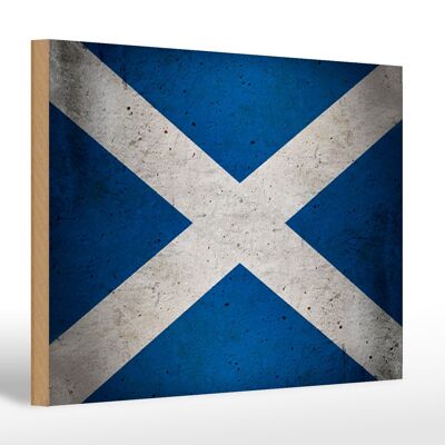 Wooden sign flag 30x20cm Scotland flag