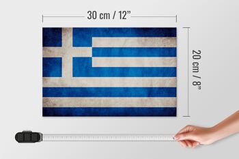 Drapeau panneau en bois 30x20cm drapeau Grèce 4