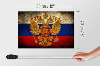 Drapeau en bois 30x20cm, drapeau russe, armoiries 4
