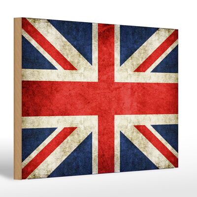 Letrero de madera bandera 30x20cm decoración pared Reino Unido
