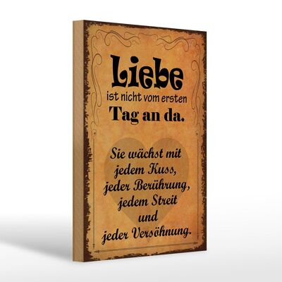 Holzschild Spruch 20x30cm Liebe ist nicht vom ersten Tag