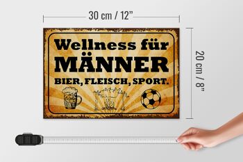 Panneau en bois indiquant 30x20cm Wellness Men Beer Meat 4