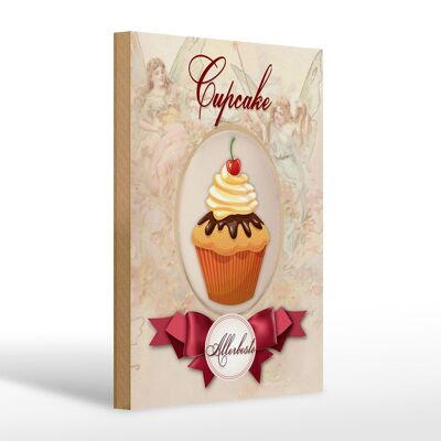 Cartello in legno con scritta "Cupcake Very Best" 20x30 cm