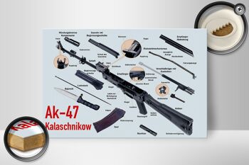 Fusil panneau en bois 30x20cm AK-47 Kalachnikov pièces détachées 2