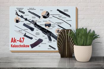 Fusil panneau en bois 30x20cm AK-47 Kalachnikov pièces détachées 3