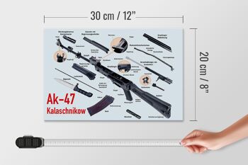 Fusil panneau en bois 30x20cm AK-47 Kalachnikov pièces détachées 4