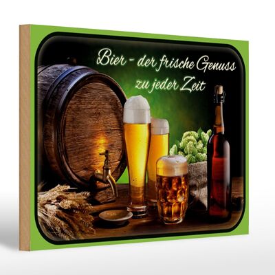 Cartello in legno birra 30x20 cm fresco piacere in ogni momento