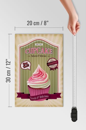 Panneau en bois alimentaire 20x30cm Cupcake naturel Delicious home 4