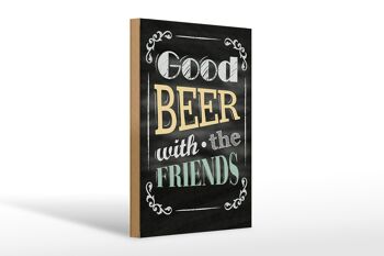 Panneau en bois disant 20x30cm Bonne bière avec les amis 1