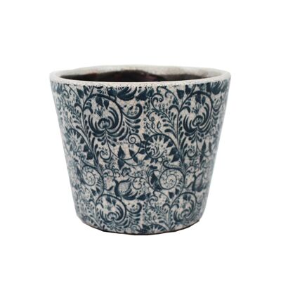 Ceramic flower pot Florecitas blue