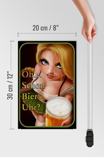 Panneau en bois disant 20x30cm Pinup Oh déjà l'heure de la bière ? 4