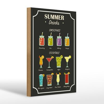 Holzschild Drinks 20x30cm Summer Smoothies Cocktails