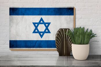 Drapeau en bois 30x20cm, drapeau d'israël, décoration murale 3