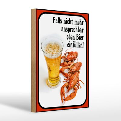 Holzschild Spruch 20x30cm falls nicht ansprechbar Bier