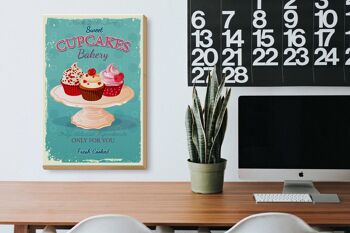 Panneau en bois Cupcakes 20x30cm made with love sweet bakery 3