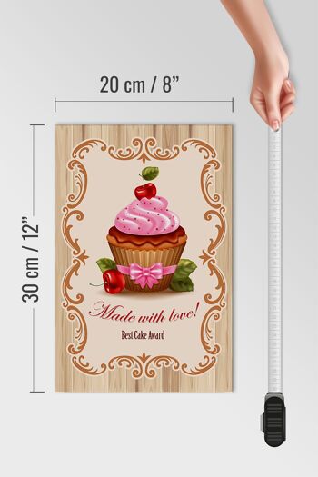 Panneau en bois nourriture 20x30cm prix du meilleur cupcake avec amour 4