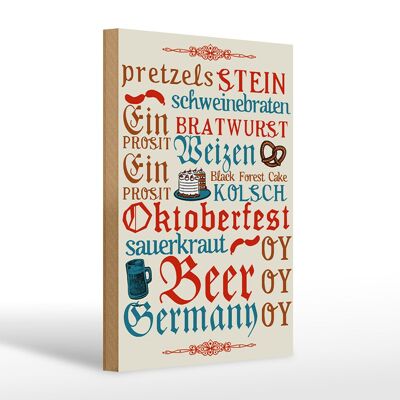 Panneau en bois indiquant 20x30cm Oktoberfest Beer Wurst Allemagne