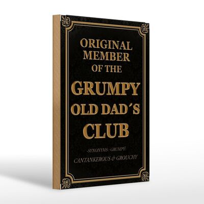 Cartel de madera que dice 20x30cm Original Grumpy old Dad's Club