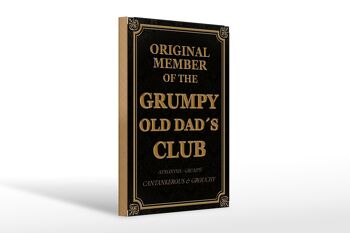 Panneau en bois disant 20x30cm Original Grumpy Old Dad's Club 1