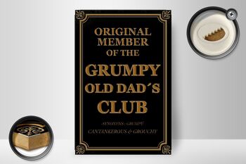 Panneau en bois disant 20x30cm Original Grumpy Old Dad's Club 2
