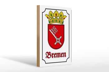 Panneau en bois Note 20x30cm Armoiries de la ville de Brême 1