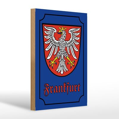 Cartel de madera nota 20x30cm Escudo de armas de la ciudad de Frankfurt