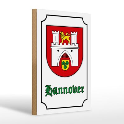 Cartel de madera nota 20x30cm Escudo de armas de la ciudad de Hannover