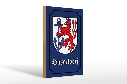 Holzschild Hinweis 20x30cm Düsseldorf Stadtwappen Stadt