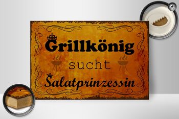 Panneau en bois indiquant 30x20cm Grillkönig Salad Princess 2