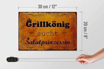 Panneau en bois indiquant 30x20cm Grillkönig Salad Princess 4