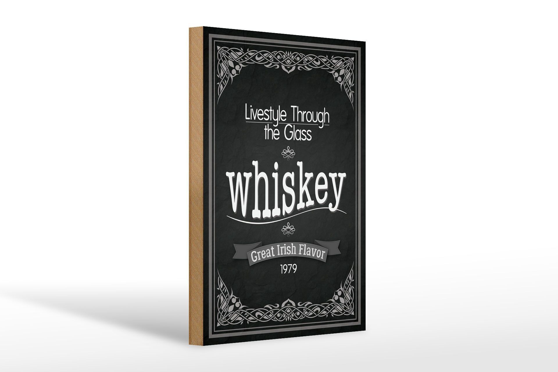 Cartello in legno 20x30 cm Trogolo stile di vita del whisky