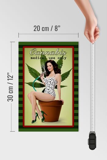 Panneau en bois Pinup 20x30cm Cannabis usage médical uniquement 4