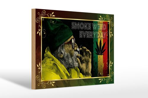 Holzschild Cannabis 30x20cm smoke weed everyday