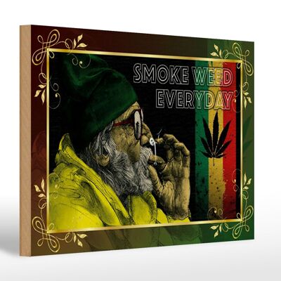 Holzschild Cannabis 30x20cm smoke weed everyday