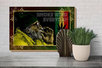 Panneau en bois cannabis 30x20cm fumer de l'herbe tous les jours 3