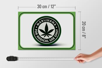 Panneau en bois Marijuana 30x20cm à usage médical uniquement 4