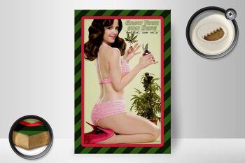 Panneau en bois cannabis 20x30cm cultivez votre propre pin-up dope 2