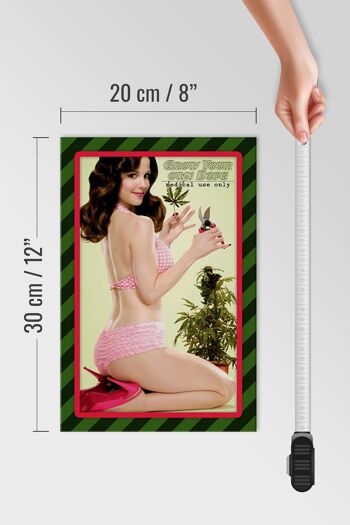 Panneau en bois cannabis 20x30cm cultivez votre propre pin-up dope 4