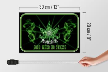 Panneau en bois disant 30x20cm High Life good weed no stress 4