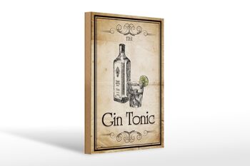 Panneau en bois 20x30cm 1761 Gin tonic Rétro 1