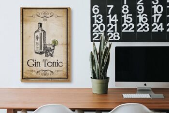 Panneau en bois 20x30cm 1761 Gin tonic Rétro 3